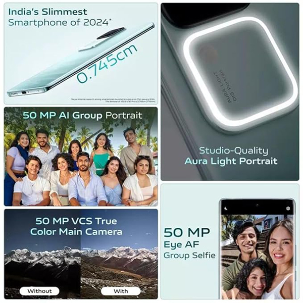 Buy Vivo V30 5G 8 GB RAM 256 GB Peacock Green Mobile Phone - Vasanth and Co